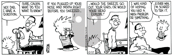 Calvin and Hobbes on Saturday December 27, 1986 Comic Strip