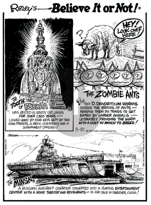 Ripley's Believe It or Not on Friday March 31, 2006 Comic Strip