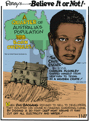 Ripley's Believe It or Not - Saturday November 27, 2010 Comic Strip