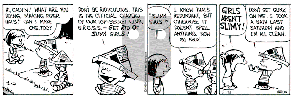 Calvin and Hobbes on Thursday May 18, 1989 Comic Strip