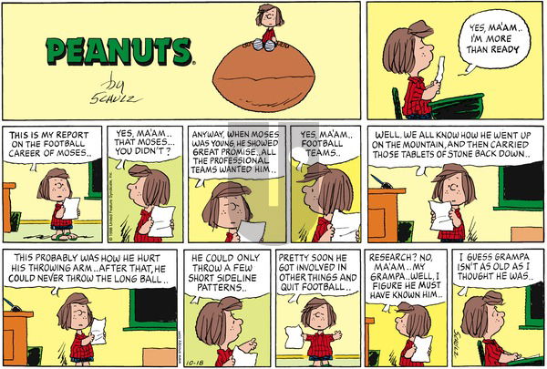 Peanuts on Sunday October 18, 1998 Comic Strip