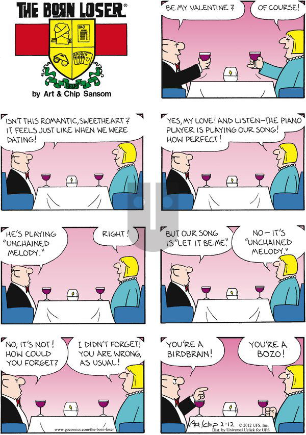 The Born Loser on Sunday February 12, 2012 Comic Strip
