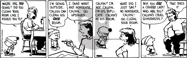 Calvin and Hobbes - Friday January 12, 1990 Comic Strip