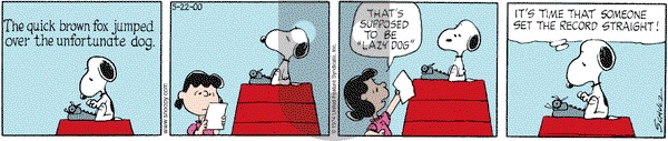 Peanuts - Monday May 22, 2000 Comic Strip