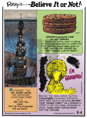 Ripley's Believe It or Not on Monday May 4, 2020 Comic Strip
