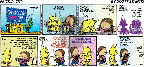 Prickly City on Sunday January 13, 2008 Comic Strip
