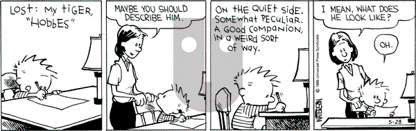 Calvin and Hobbes on Wednesday May 28, 1986 Comic Strip