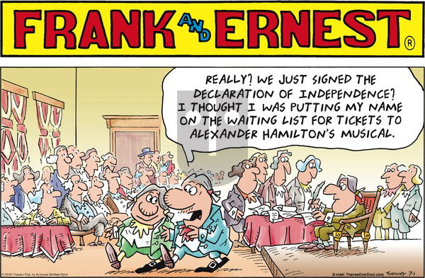 Frank and Ernest on Sunday July 1, 2018 Comic Strip