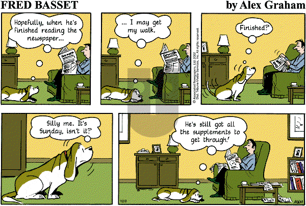 Fred Basset on Sunday December 8, 2002 Comic Strip