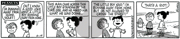Peanuts on Friday June 19, 1959 Comic Strip