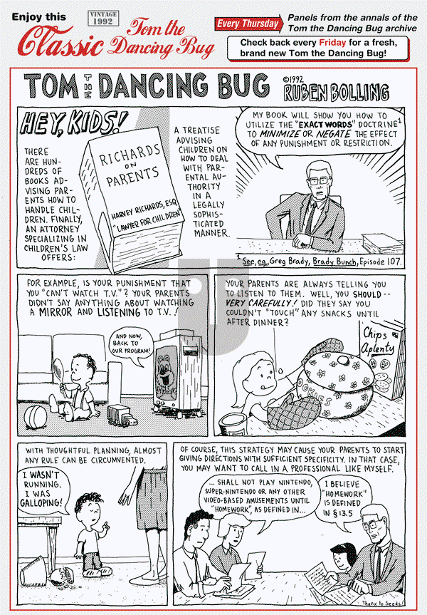 Tom the Dancing Bug on Thursday January 15, 2015 Comic Strip