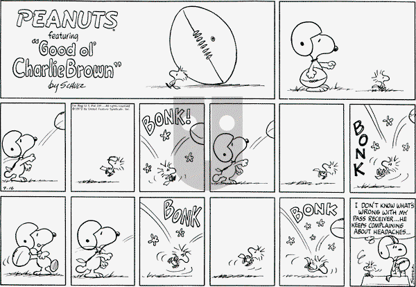 Peanuts - Sunday September 16, 1973 Comic Strip