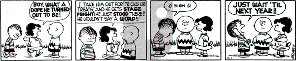 Peanuts - Thursday November 1, 1956 Comic Strip