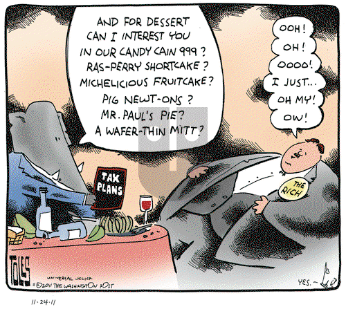 Tom Toles on Thursday November 24, 2011 Comic Strip