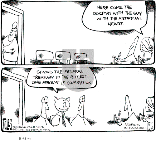 Tom Toles on Thursday August 23, 2001 Comic Strip
