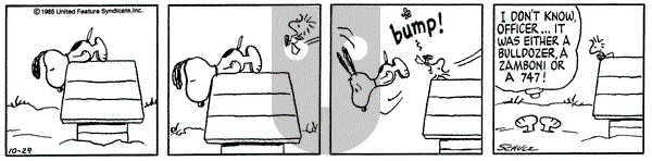 Peanuts on Tuesday October 29, 1985 Comic Strip