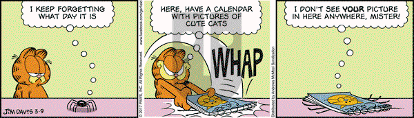 Garfield on Thursday March 9, 2017 Comic Strip