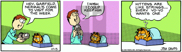 Garfield on Monday October 13, 1980 Comic Strip