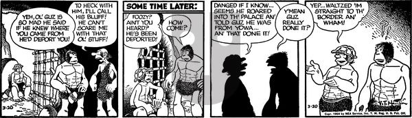 Alley Oop on Saturday March 20, 1954 Comic Strip