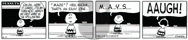 Peanuts on Wednesday February 9, 1966 Comic Strip