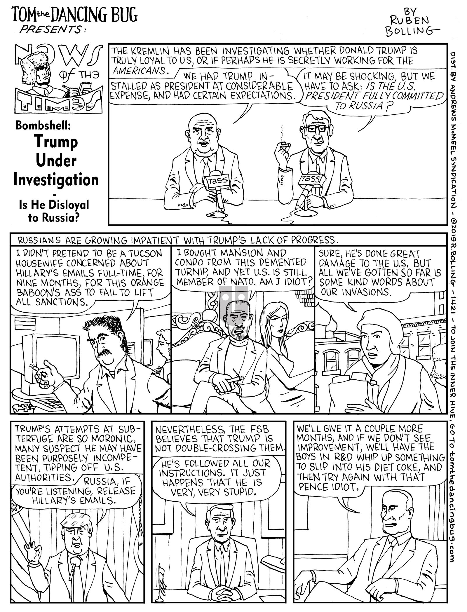 Tom the Dancing Bug - Monday January 14, 2019 Comic Strip