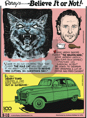 Ripley's Believe It or Not on Tuesday September 10, 2019 Comic Strip
