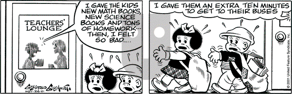 Nancy on Sunday December 9, 2001 Comic Strip