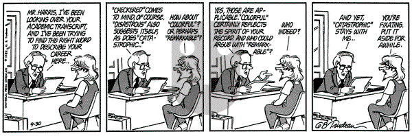 Doonesbury on Thursday September 30, 1982 Comic Strip