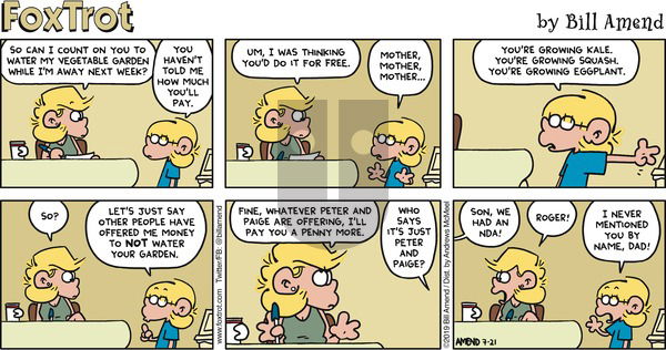 FoxTrot on Sunday July 21, 2019 Comic Strip