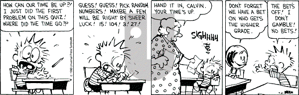 Calvin and Hobbes - Thursday September 27, 1990 Comic Strip