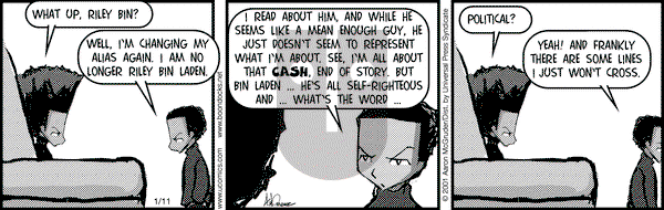 The Boondocks on Thursday January 11, 2001 Comic Strip