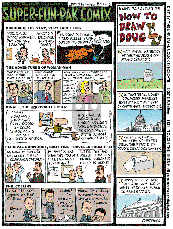 Tom the Dancing Bug on Friday March 29, 2013 Comic Strip