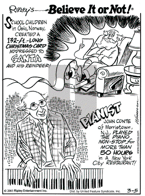 Ripley's Believe It or Not on Wednesday March 5, 2003 Comic Strip