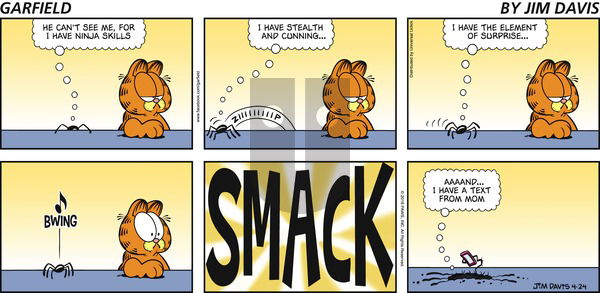 Garfield on Sunday April 24, 2016 Comic Strip