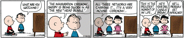 Peanuts on Wednesday February 18, 2004 Comic Strip