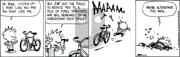 Calvin and Hobbes - Tuesday August 31, 1993 Comic Strip