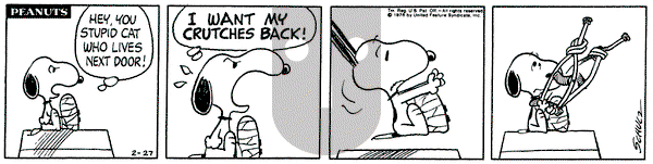 Peanuts on Friday February 27, 1976 Comic Strip