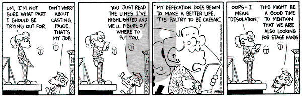 FoxTrot on Thursday February 16, 1995 Comic Strip