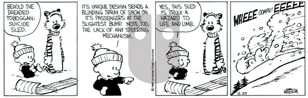 Calvin and Hobbes on Monday December 29, 1986 Comic Strip