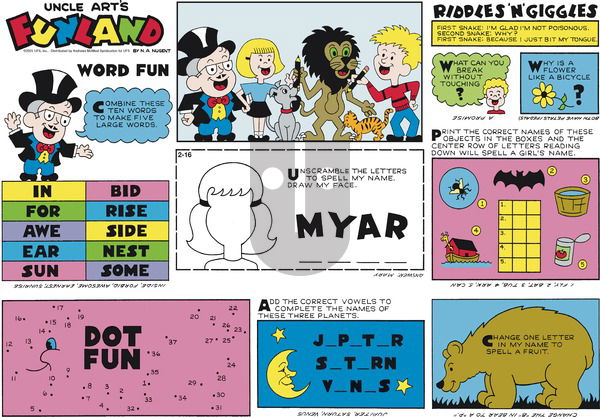 Uncle Art's Funland on Sunday February 16, 2025 Comic Strip