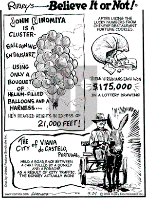 Ripley's Believe It or Not on Friday September 24, 2004 Comic Strip
