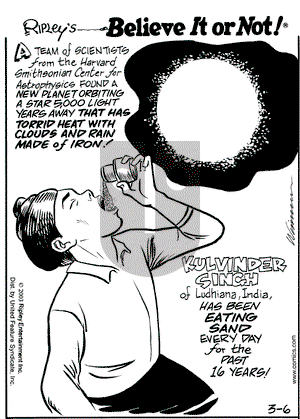 Ripley's Believe It or Not on Thursday March 6, 2003 Comic Strip