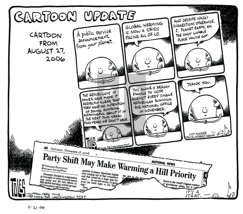 Tom Toles on Tuesday November 21, 2006 Comic Strip