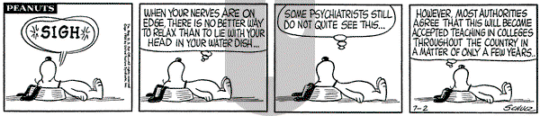 Peanuts on Wednesday July 2, 1958 Comic Strip