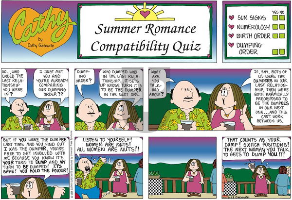 Cathy Classics on Tuesday September 8, 1998 Comic Strip