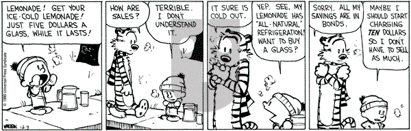 Calvin and Hobbes on Monday December 3, 1990 Comic Strip