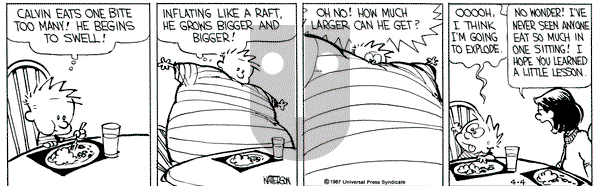 Calvin and Hobbes on Saturday April 4, 1987 Comic Strip