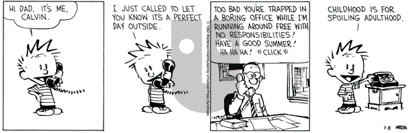 Calvin and Hobbes on Wednesday July 8, 1992 Comic Strip