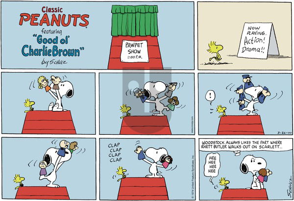 Peanuts - Sunday March 26, 2000 Comic Strip