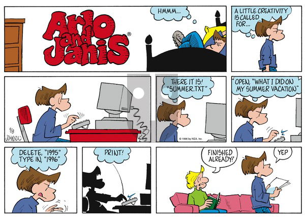 Arlo and Janis on Sunday September 8, 1996 Comic Strip